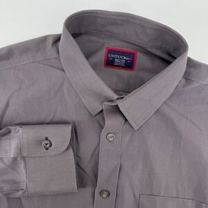 UNTUCKit Mens Medium Wrinkle Free Button Down Shirt Gray Long Sleeve Cotton